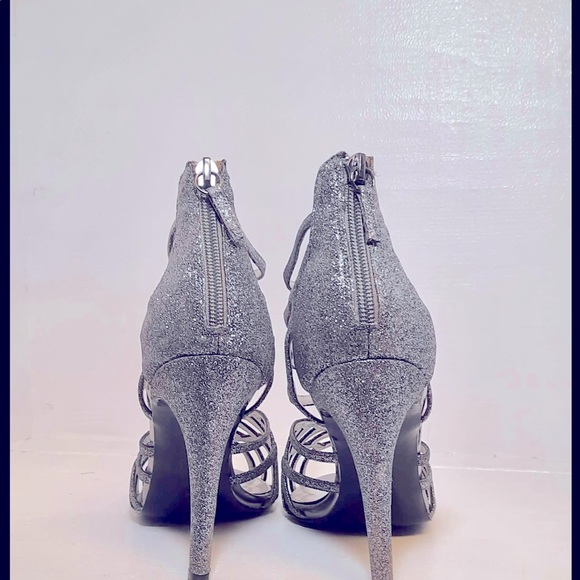 NINA MEDINA PEWTER BABY GLITTER HEEL SHOES WOMEN’S SZ 9 M - Picture 9 of 9